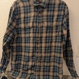 Vans Off The Wall Men's Blue and Gray Plaid Shirt